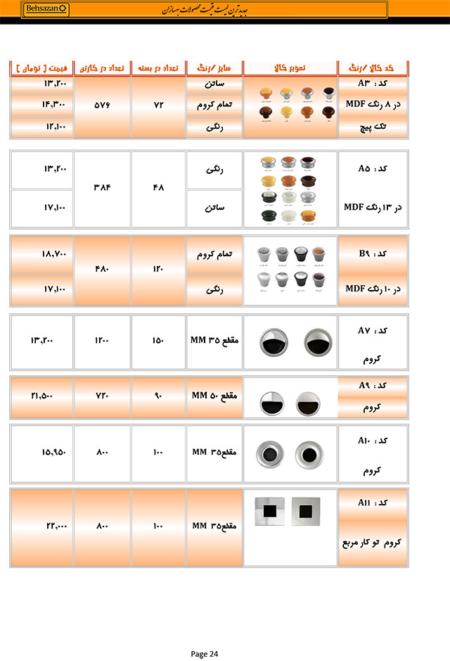 لیست قیمت بهسازان صفحه 24